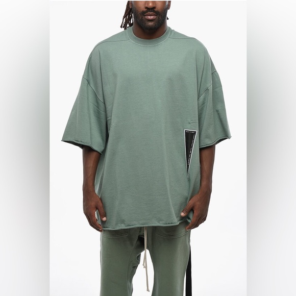 Rick Owens Other - RICK OWENS DRKSHDW OVERSIZED FIT CREW-NECK T-SHIRT LOGOED DETAIL GREEN - MEDIUM